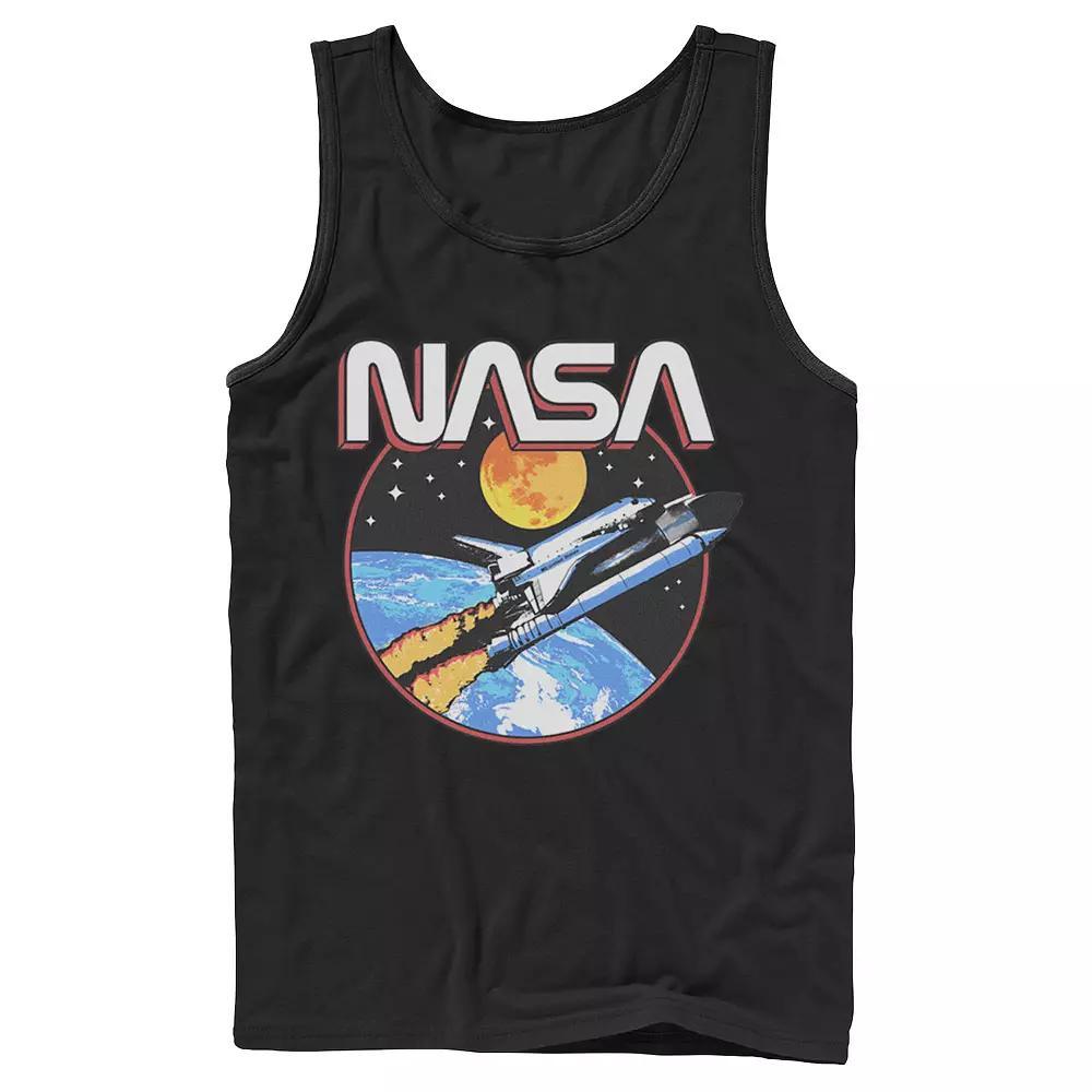 Men's NASA Retro Lift Off Space Graphic Tank Top, Size: XL, Black Product Image