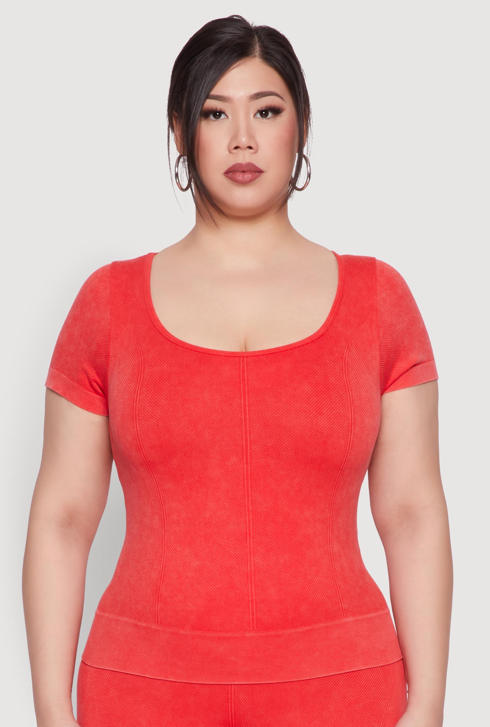 Womens Plus Size Mineral Wash Scoop Neck Tee Product Image