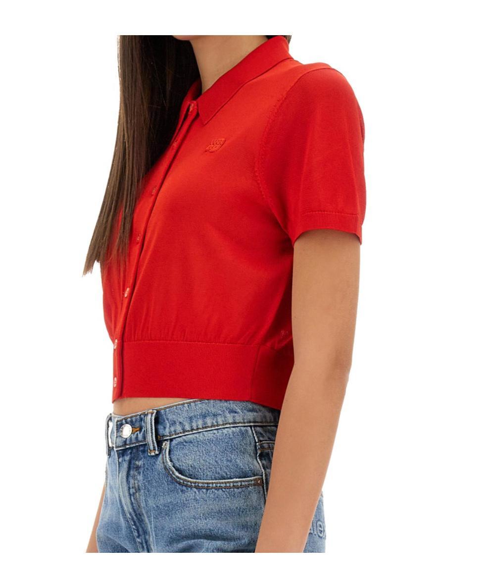 ALEXANDER WANG T Short-sleeved Sweater In Red Product Image