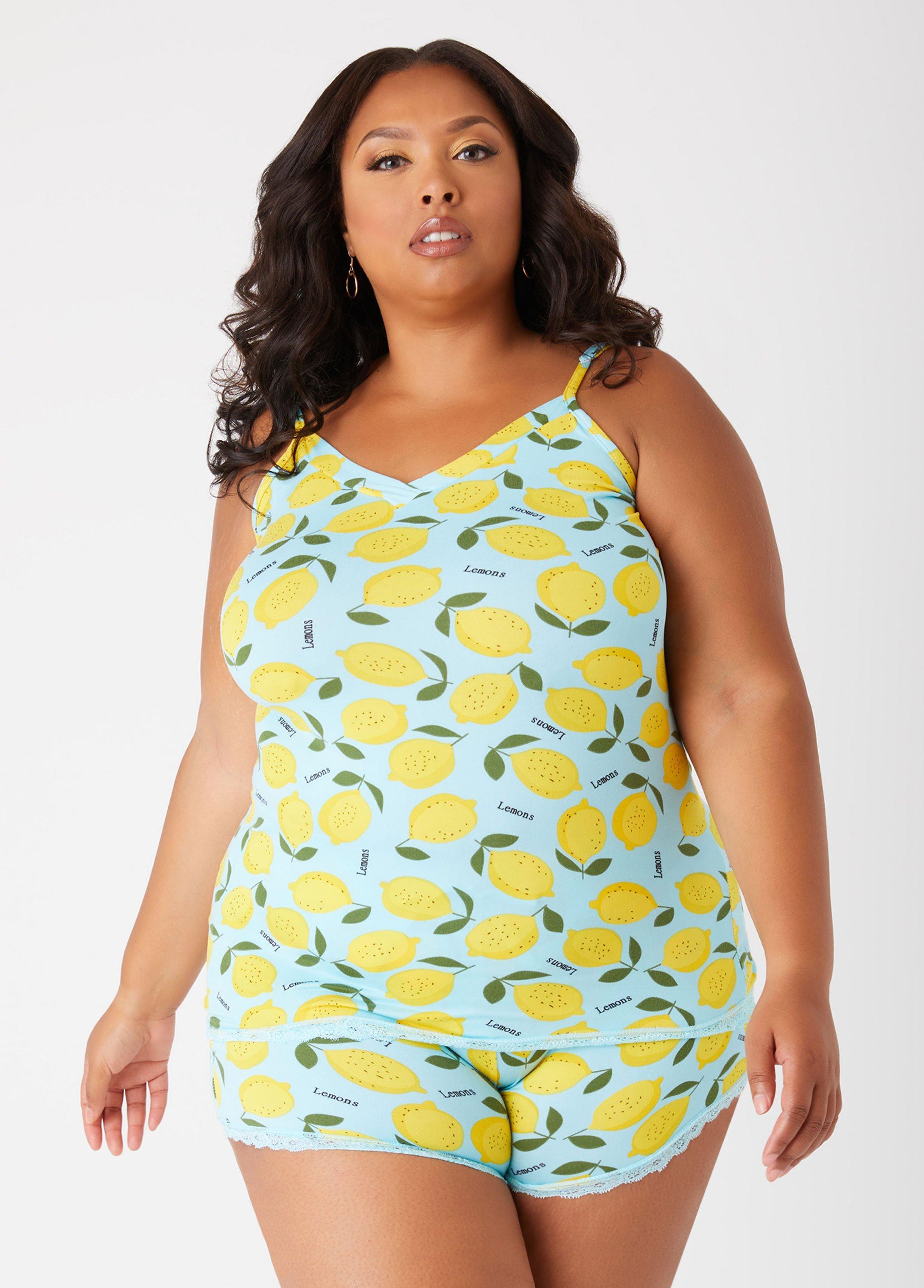 Joan Vass Lemon PJ Shorts Set Product Image