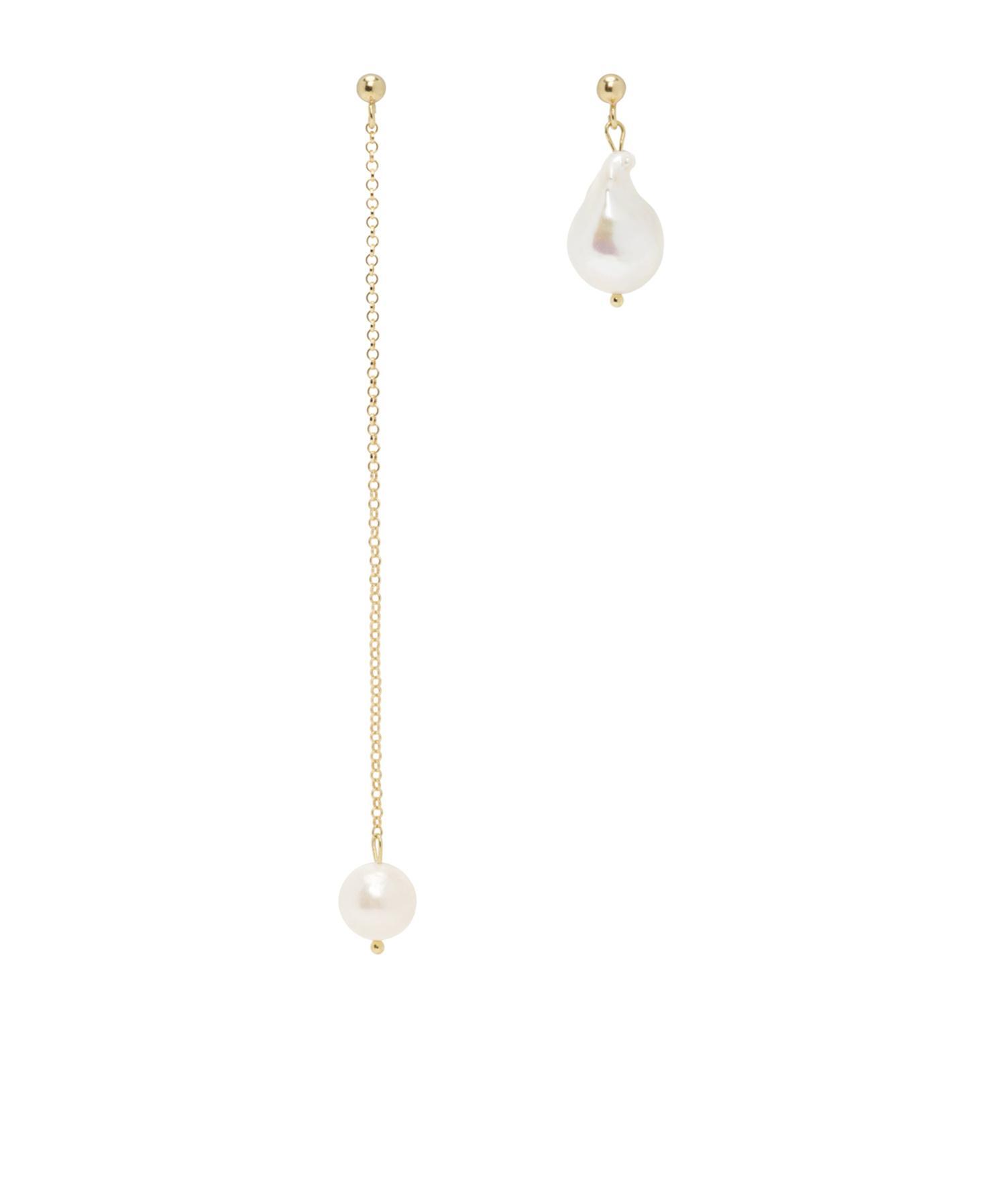 MAGDA BUTRYM Asymmetrical Pendant Earrings In White Product Image