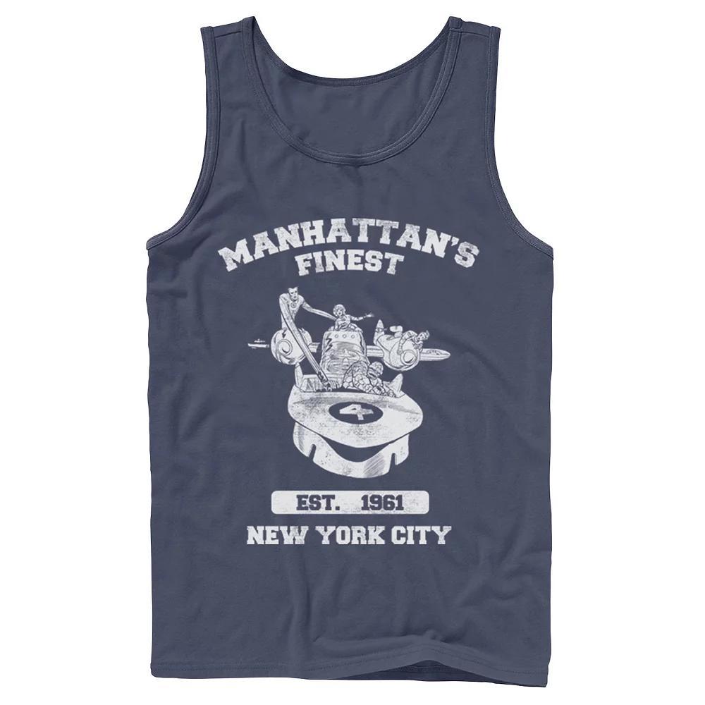 Men's Marvel Fantastic Four Manhattan's Finest Est. 1961 Tank Top, Size: Small, Blue Product Image
