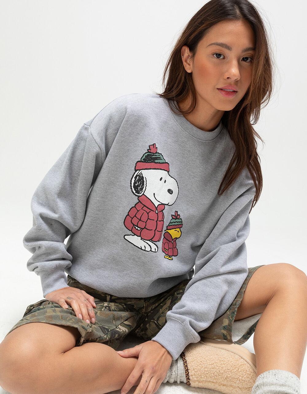 RSQ x Peanuts Puffers Mens Oversized Crewneck Sweatshirt - HEATHER GRAY Product Image