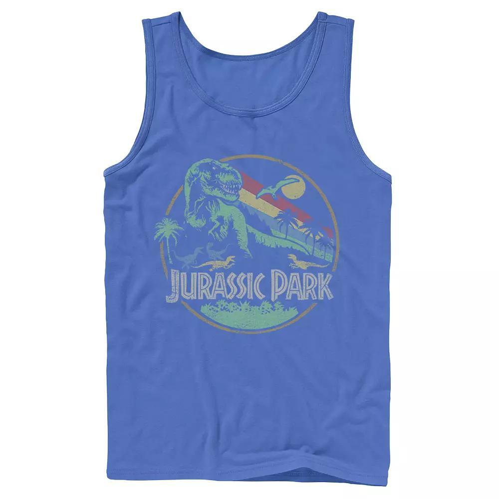 Men's Jurassic Park Retro Circle Tank Top, Size: Large, White Product Image