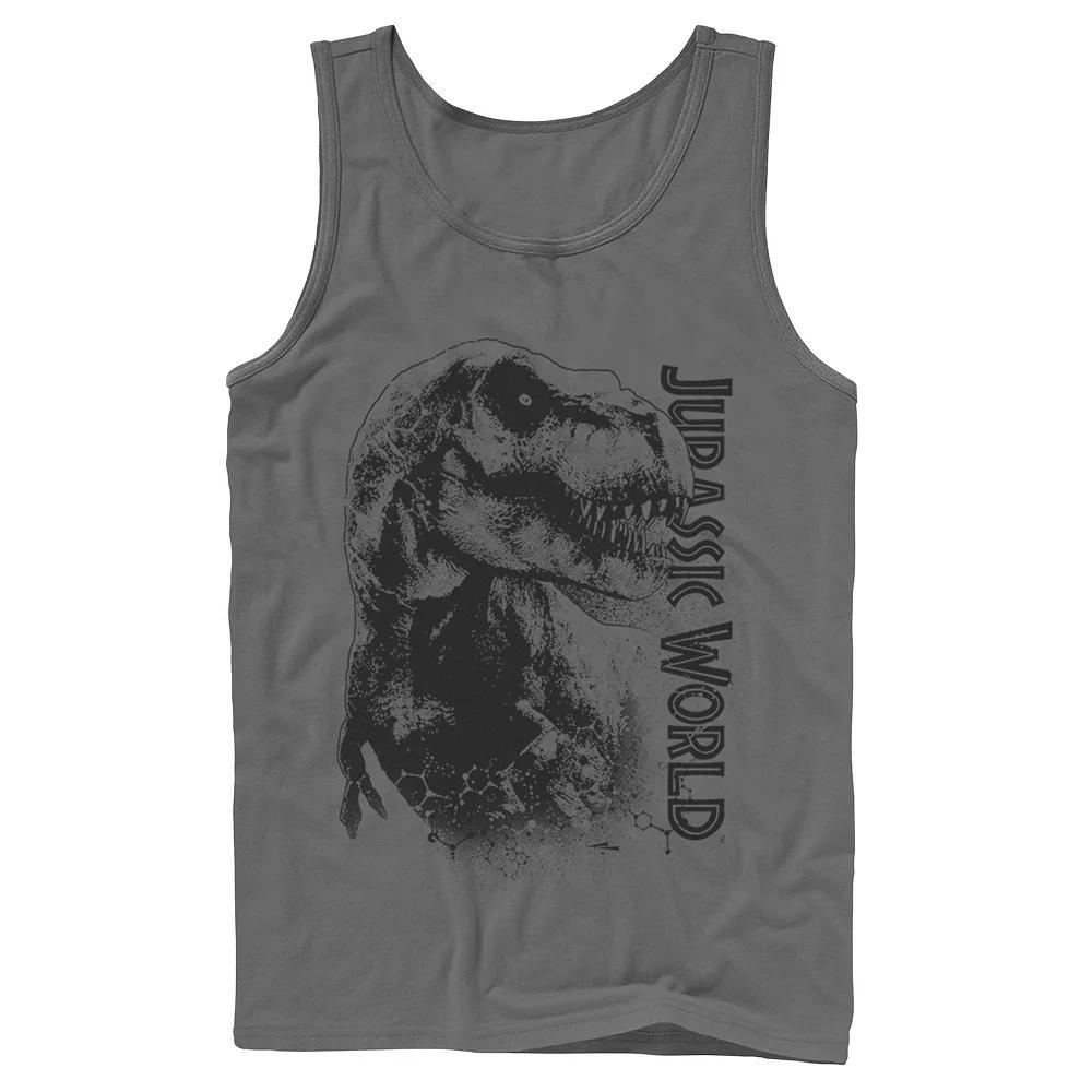 Men's Jurassic World T-Rex Close-Up Portrait Graphic Tank Top, Size: XL, Grey Product Image