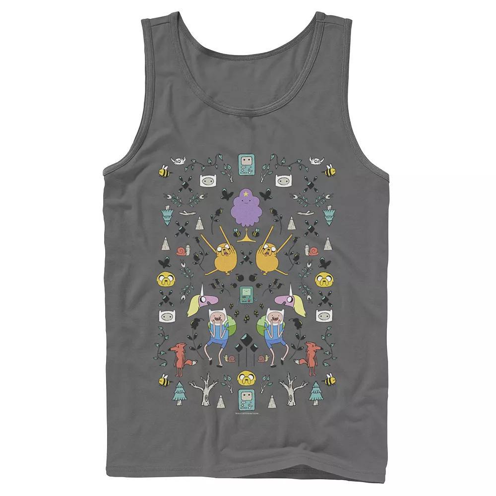 Men's Cartoon Network Adventure Time Finn & Jake Rainbow Banner Tank Top, Size: XL, Grey Product Image