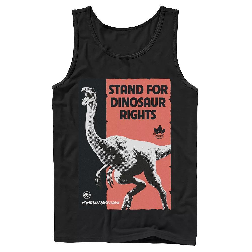 Men's Jurassic World Stand For Dinosaurs Poster Tank Top, Size: Small, Grey Product Image