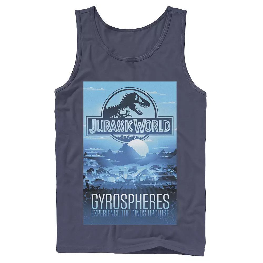 Men's Jurassic World Gyrospheres Tour Park Poster Graphic Tank Top, Size: XL, Black Product Image