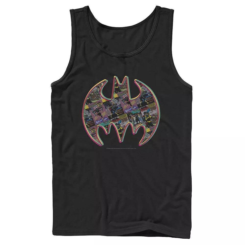 Men's DC Comics Batman Neon Comic Cover Logo Tank Top, Size: Small, Grey Product Image
