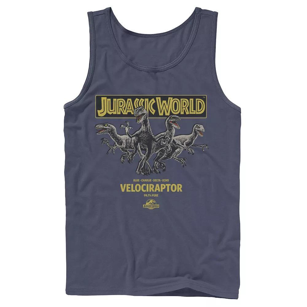 Men's Jurassic World Blue, Charlie, Delta & Echo Pack Tank Top, Size: Small Product Image