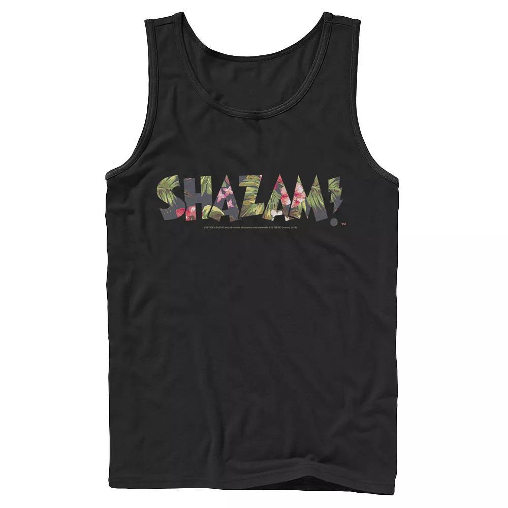 Men's DC Comics Shazam Tropical Logo Tank Top, Size: Large, White Product Image