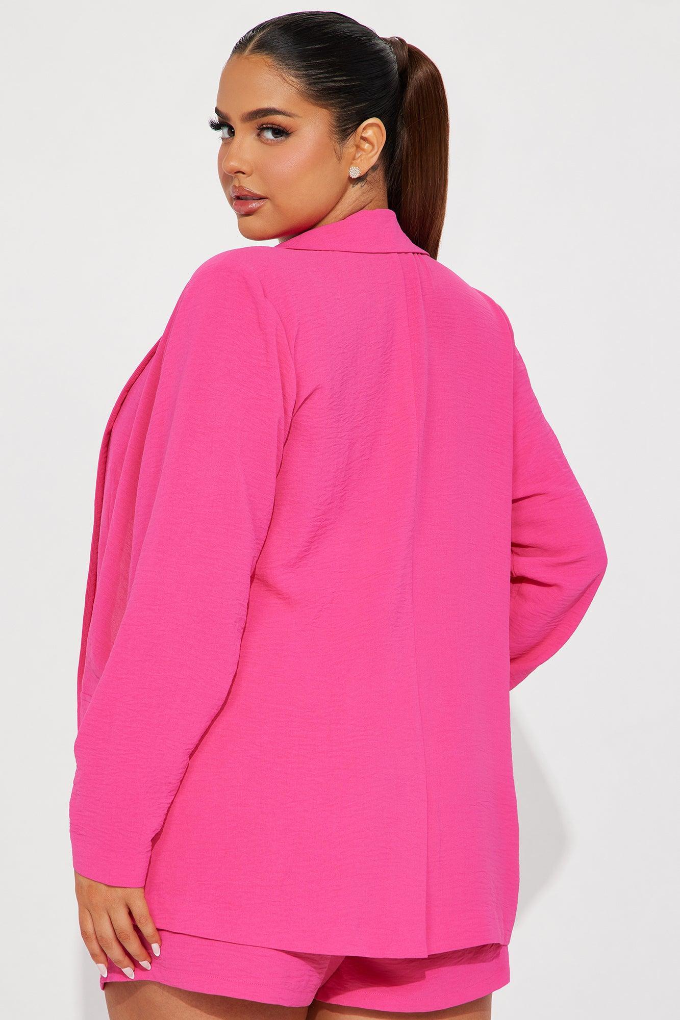 Kenna Blazer Short Set - Fuchsia Product Image