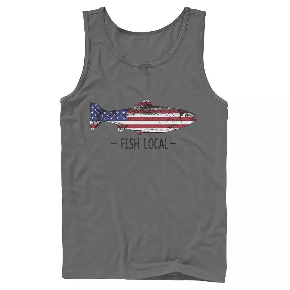 Men's Fish Local Americana Tank Top, Size: Large, White Product Image