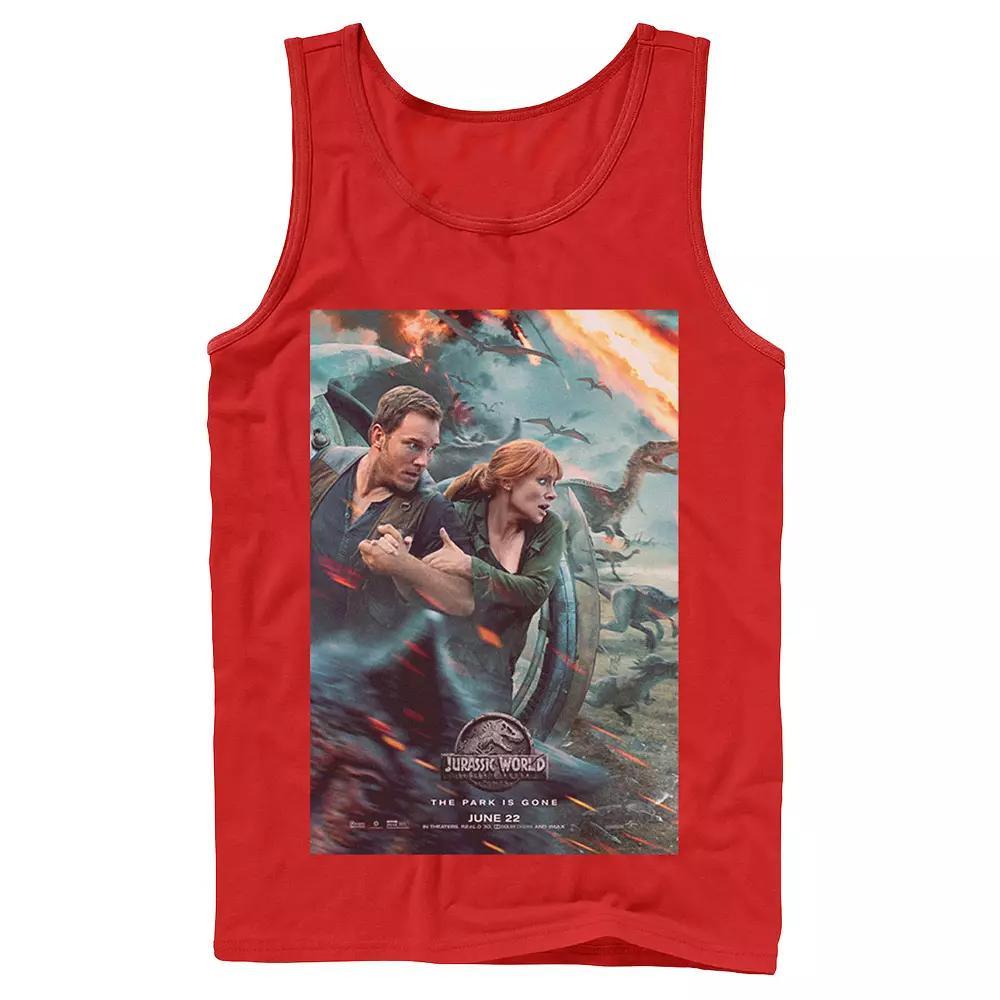 Men's Jurassic World Two Owen Claire Movie Poster Tank Top, Size: XL, Black Product Image