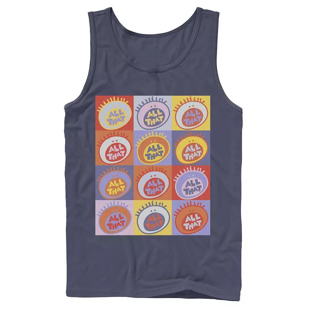 Men's Nickelodeon All That Classic Vintage Logo Panels Graphic Tank Top, Size: Small, Blue Product Image