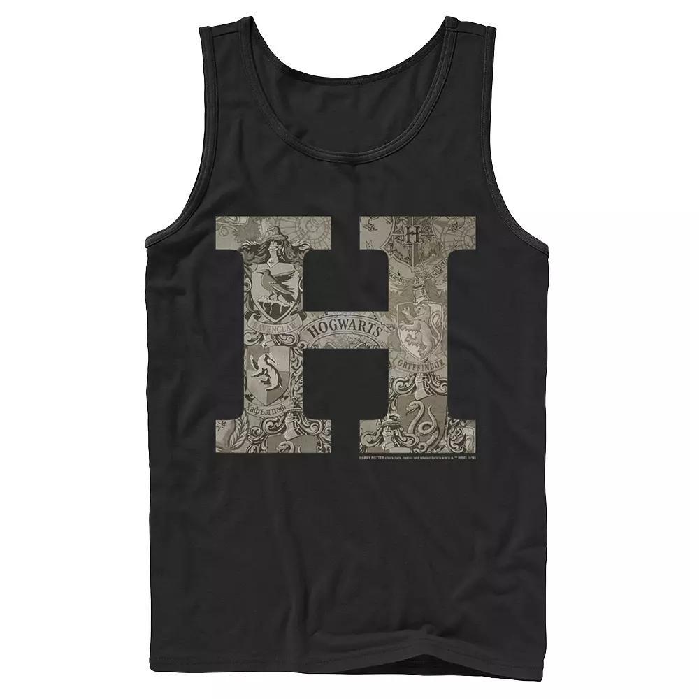 Men's Harry Potter H Hogwarts Crest Fill Tank Top, Size: Large, White Product Image