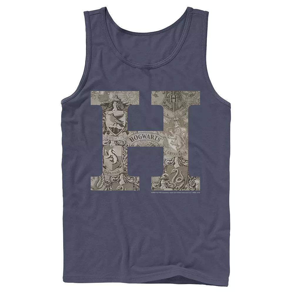 Men's Harry Potter H Hogwarts Crest Fill Tank Top, Size: Small, Blue Product Image