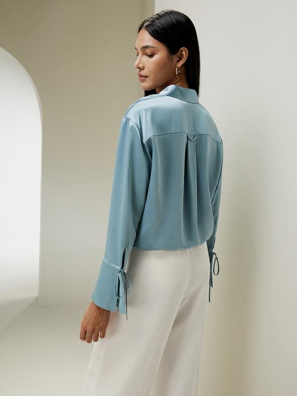 Silk Blouse with Drawstring Product Image
