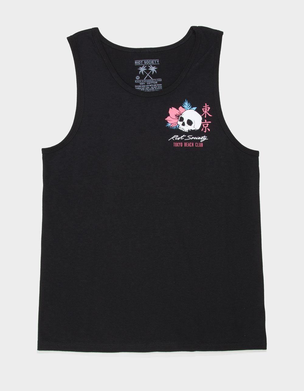 RIOT SOCIETY Flamingo Skeleton Mens Tank Top - BLACK Product Image