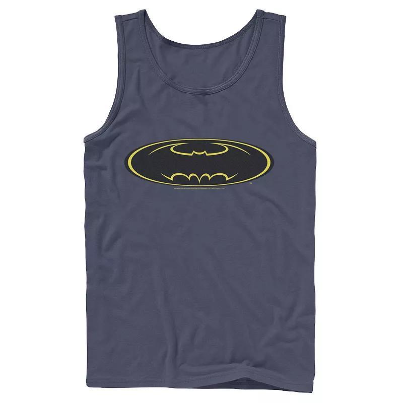 Mens DC Comics Batman Yellow Line Chest Logo Tank Top Product Image