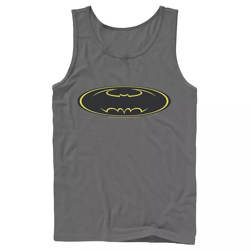 Mens DC Comics Batman Yellow Line Chest Logo Tank Top Product Image