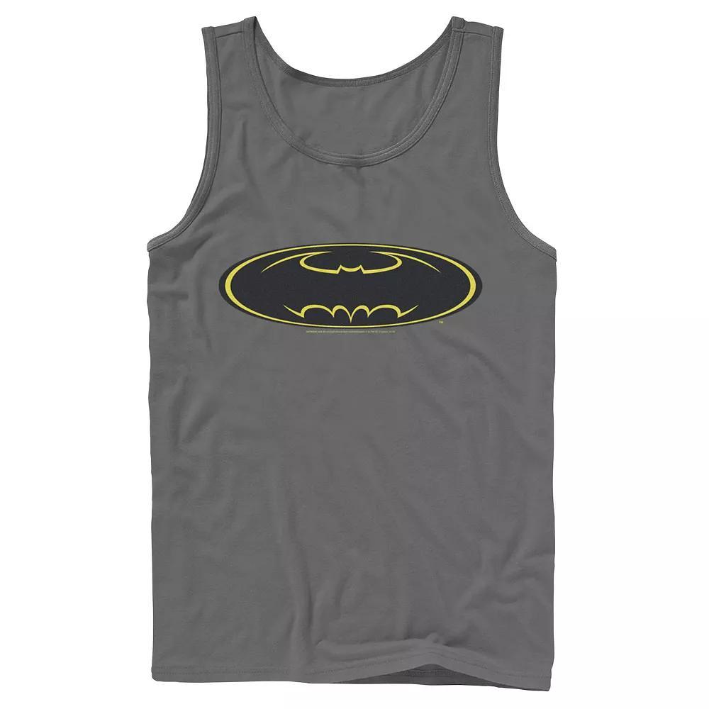 Mens DC Comics Batman Yellow Line Chest Logo Tank Top Product Image