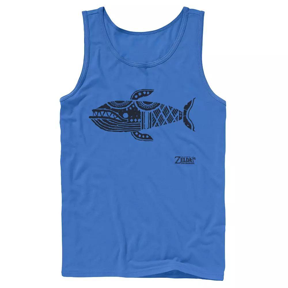 Mens Nintendo Legend Of Zelda Links Awakening Whale Glyph Portrait Logo Tank Top Athletic Grey Product Image
