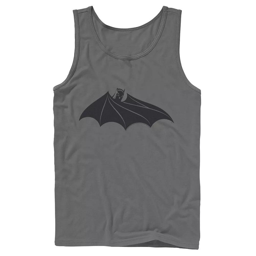 Mens DC Comics Batman Cloak Chest Logo Tank Top Grey Product Image