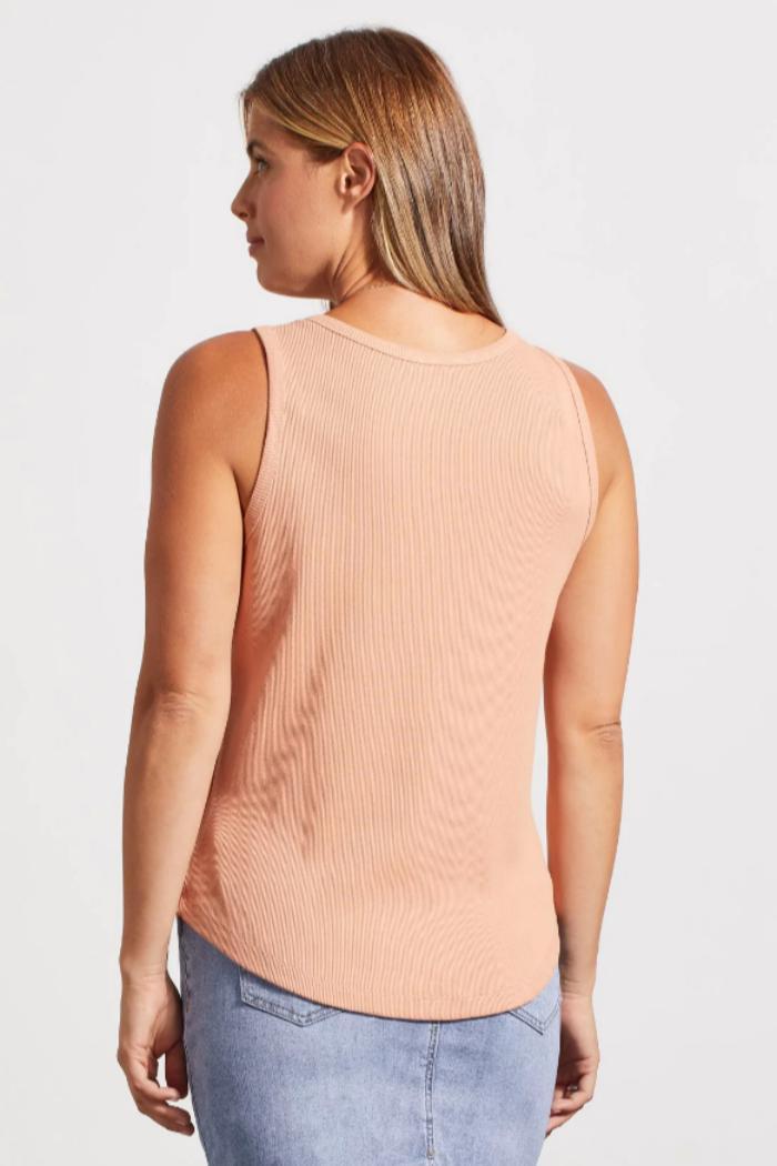 Solid Cotton Henley Tank Top Product Image