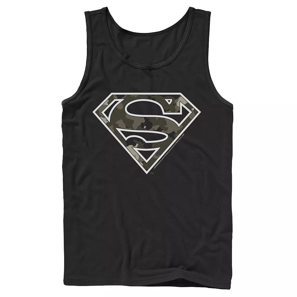 Men's DC Comics Superman Camouflage Fill Logo Tank Top, Size: XL, Black Product Image