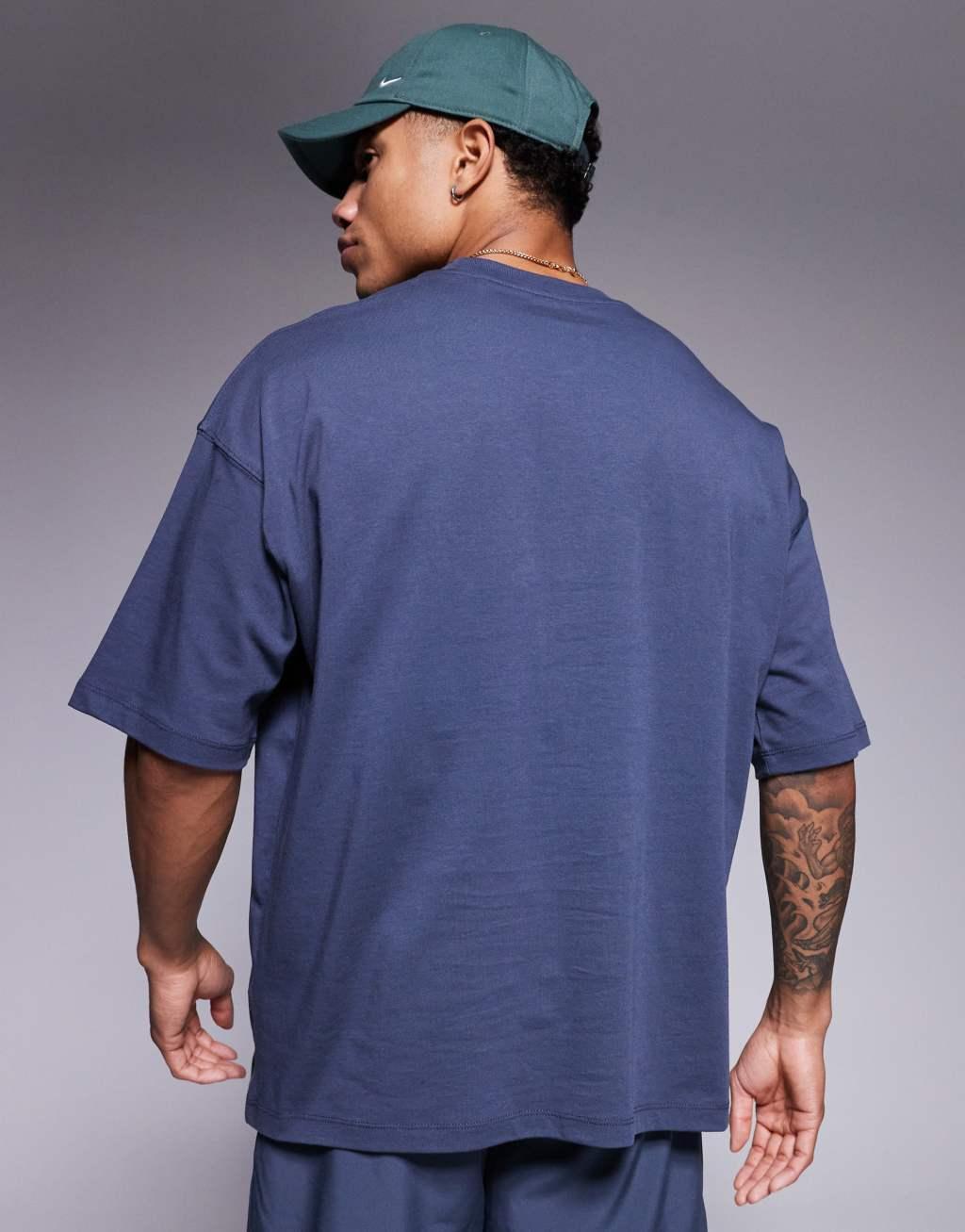 4505 Icon oversized cotton t-shirt with quick dry finish in navy  Product Image