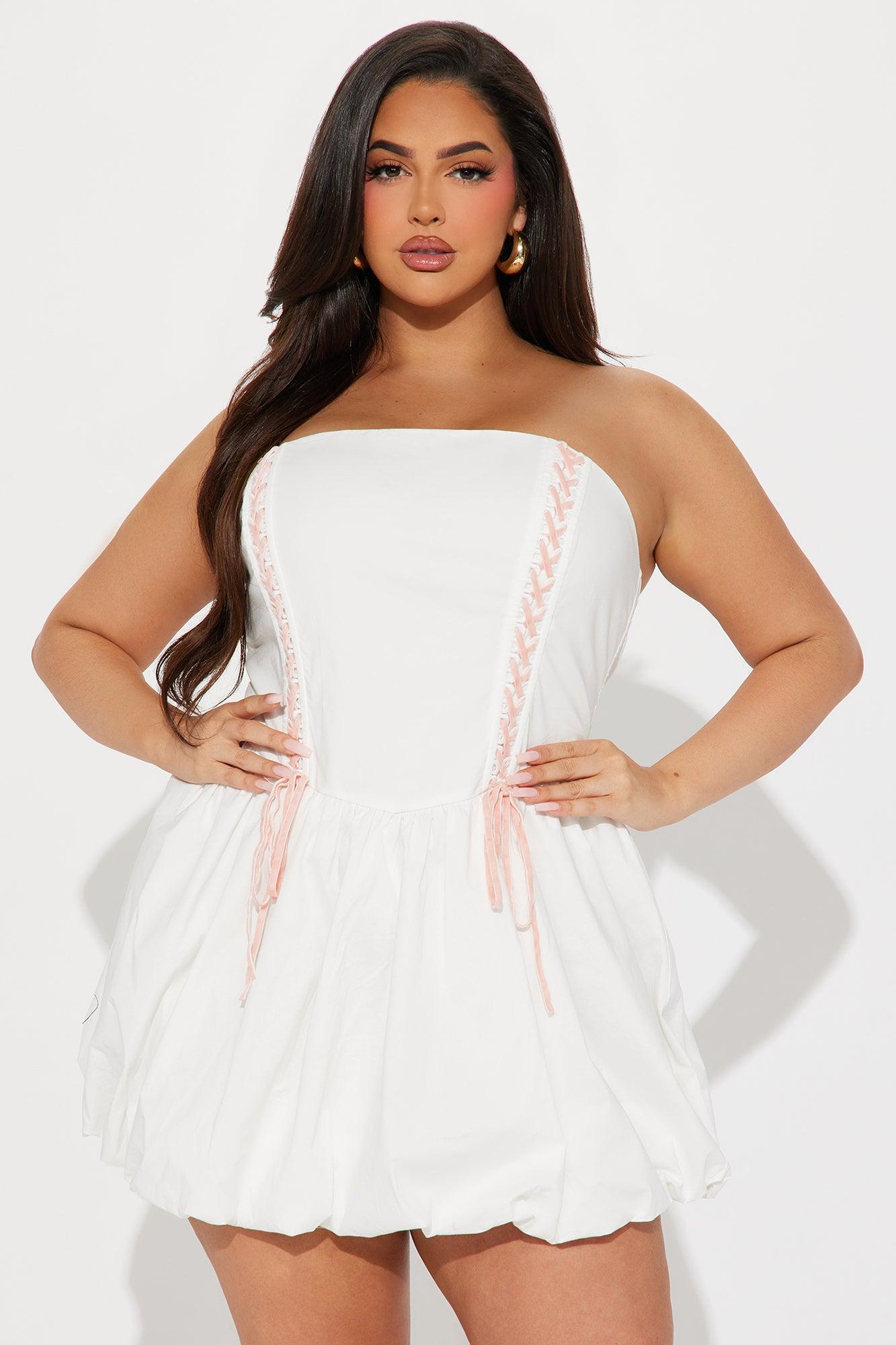 Coquette Dreams Bubble Mini Dress - White Product Image