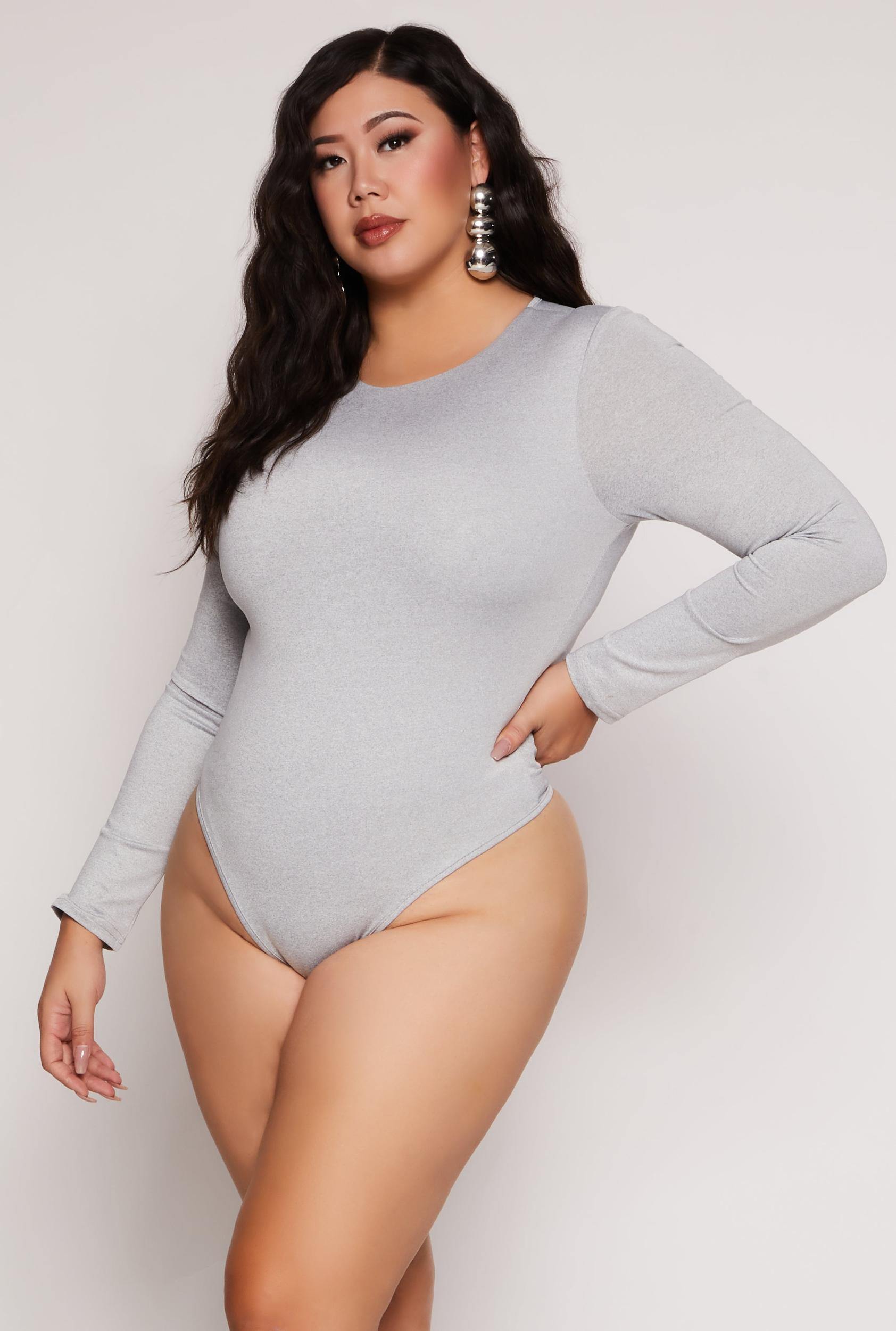Womens Plus Size Daisy Double Layer Bodysuit Product Image