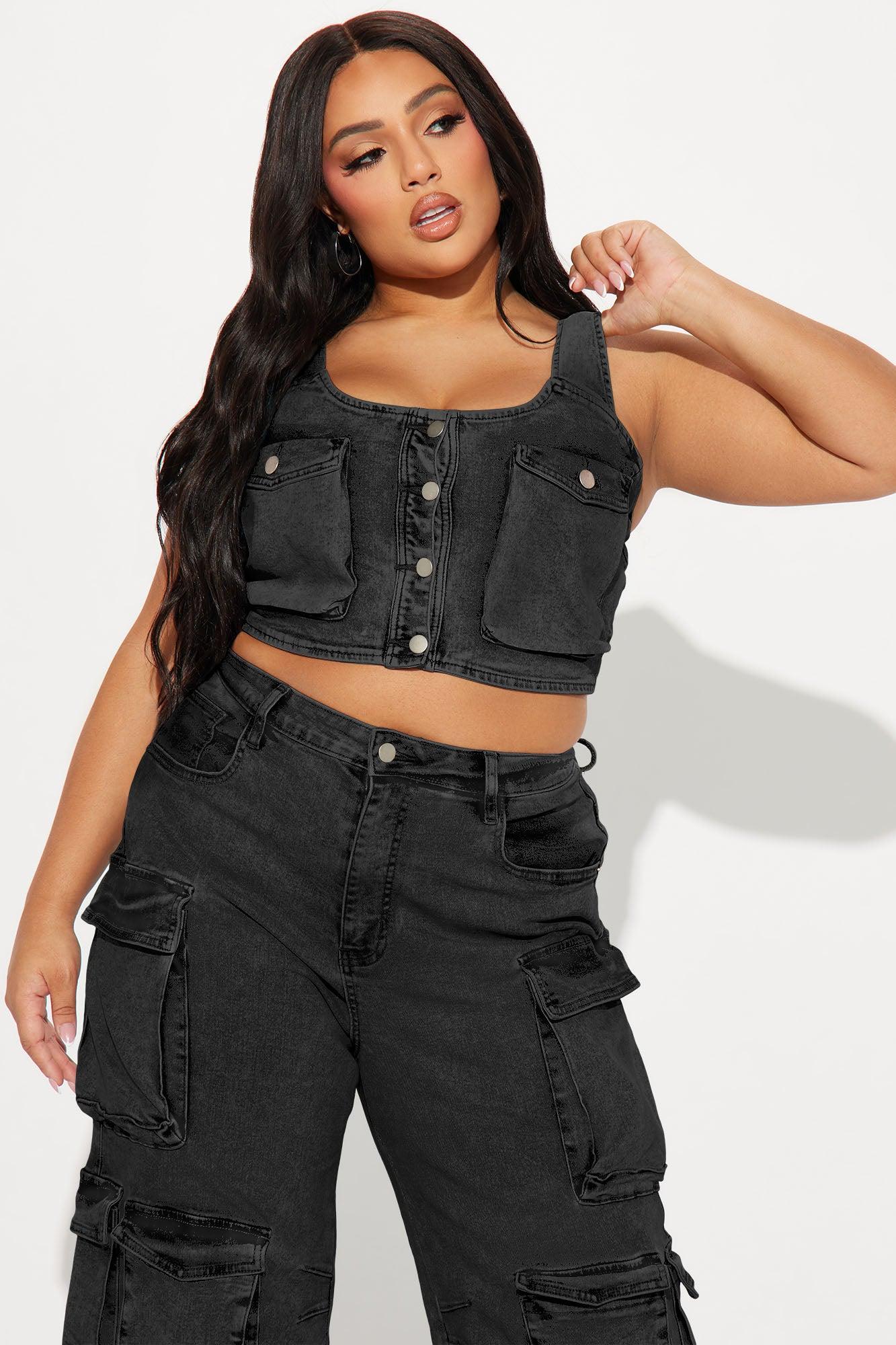 Losing Time Cargo Pant Set - Black Product Image