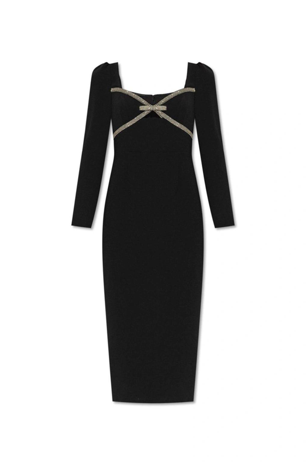 bow-detail crepe midi dress Product Image