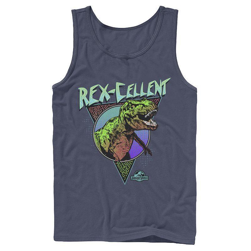 Men's Jurassic Park Velociraptor Tears Through Tank Top, Size: Small, Blue Product Image