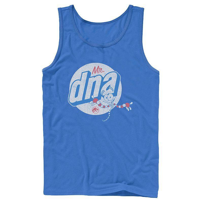 Mens Jurassic World Vintage Mr. DNA Logo Tank Top Grey Product Image