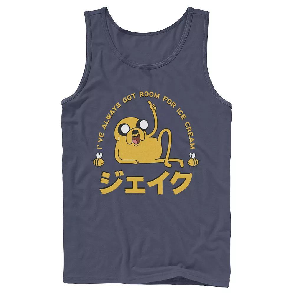 Men's Adventure Time Jake I've Always Got Room For Ice Cream Kanji Tank Top, Size: Small, Blue Product Image