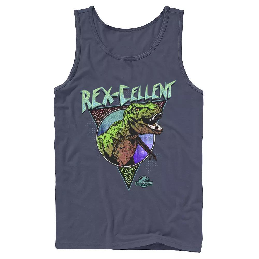 Men's Jurassic Park Velociraptor Tears Through Tank Top, Size: Small, Blue Product Image