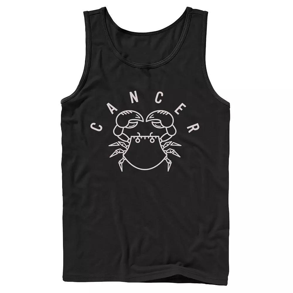 Men's Cancer Crab Green Ink Sketch Tank Top, Size: Large, Black Product Image