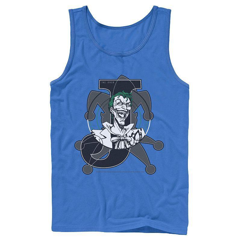 Men's DC Comics Joker Card Laughing Poster Tank Top, Size: Large, Black Product Image