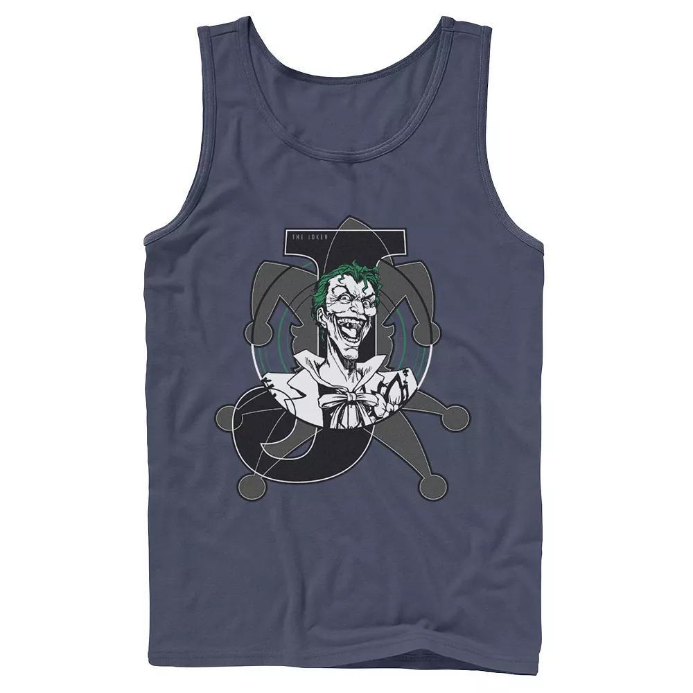 Men's DC Comics Joker Card Laughing Poster Tank Top, Size: Large, Black Product Image
