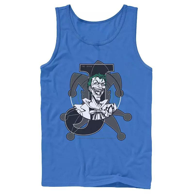 Men's DC Comics Joker Card Laughing Poster Tank Top, Size: Large, Black Product Image