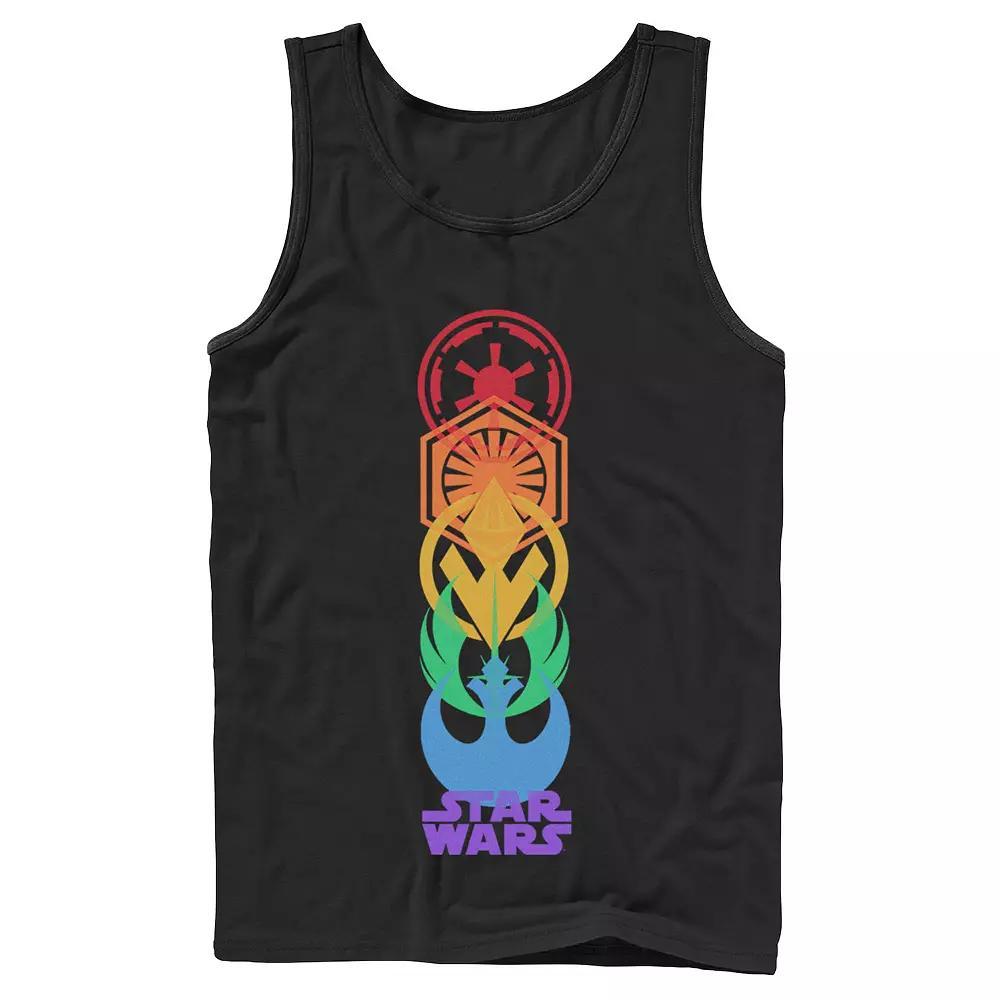 Mens Star Wars Pride Rainbow Logo Stack Tank Top Product Image