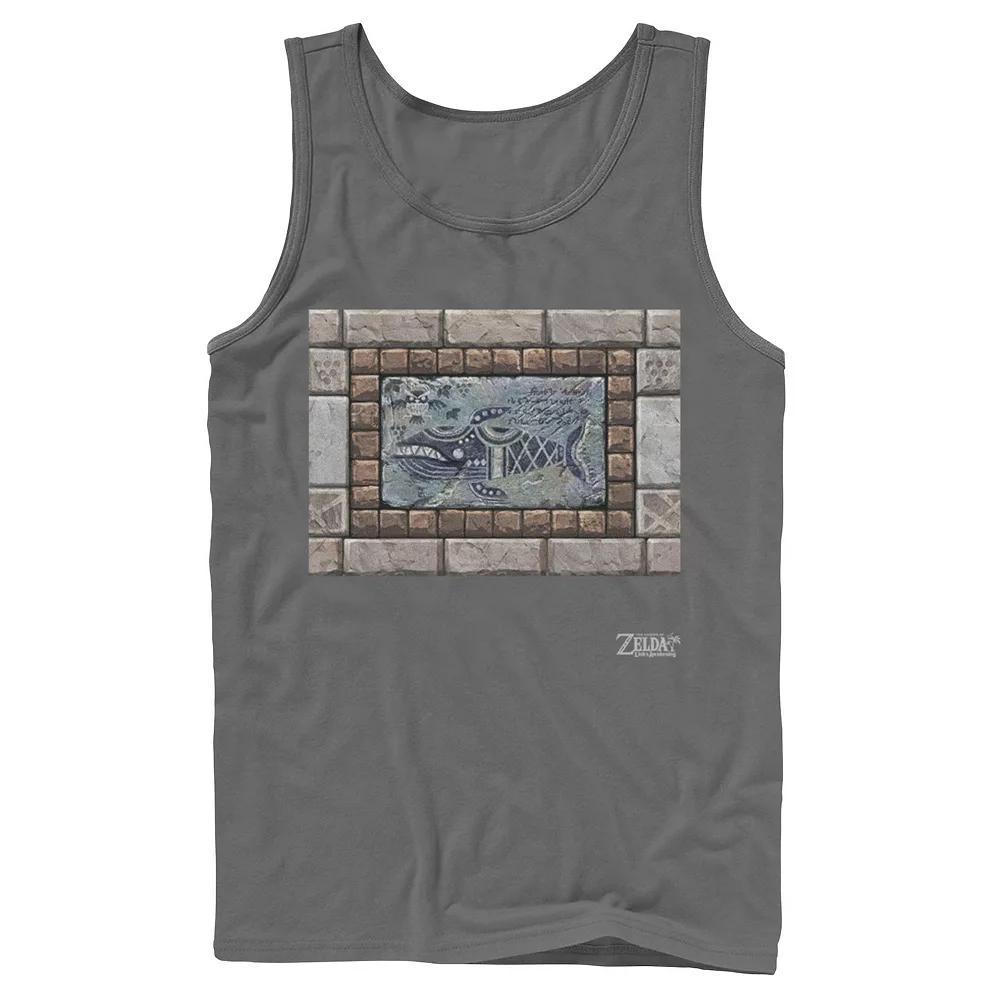 Men's Nintendo Legend Of Zelda Links Awakening Whale Stone Frame Portrait Tank Top, Size: Small, Grey Product Image