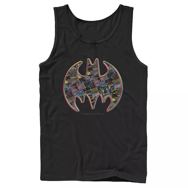 Men's DC Comics Batman Neon Comic Cover Logo Tank Top, Size: Small, Grey Product Image