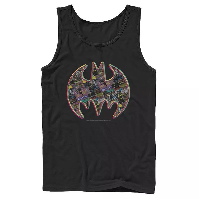 Men's DC Comics Batman Neon Comic Cover Logo Tank Top, Size: Small, Grey Product Image