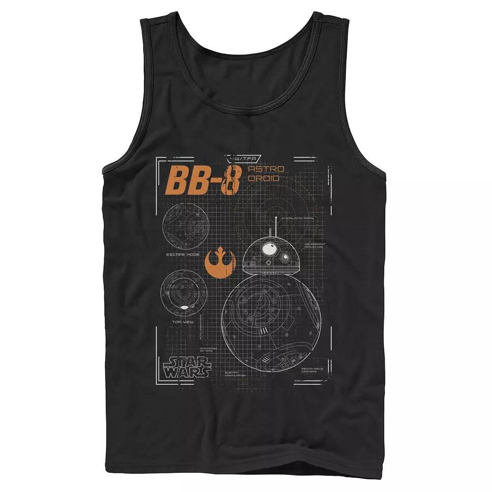 Men's Star Wars BB-8 Schematic Outline Tank Top, Size: XL, Black Product Image