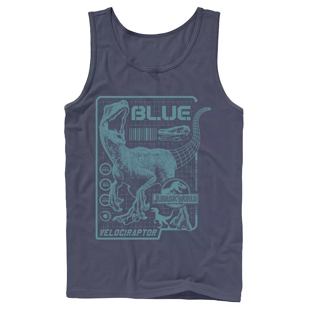 Men's Jurassic World Red Logo Glitch Coin Tank Top, Size: Large, Black Product Image