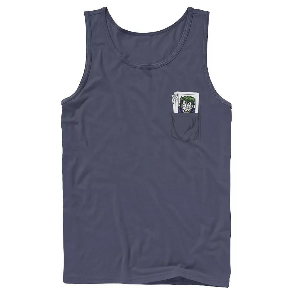 Men's DC Comics The Joker Cards Pocket Graphic Tank Top, Size: Large, Athletic Grey Product Image